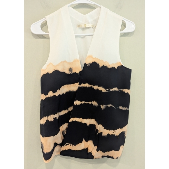Mary Oliver 100% Silk Sleeveless Surplice Top Size XXS - Picture 2 of 7